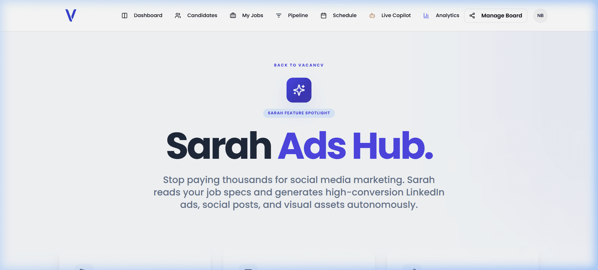 Sarah AI Marketing Hub Interface